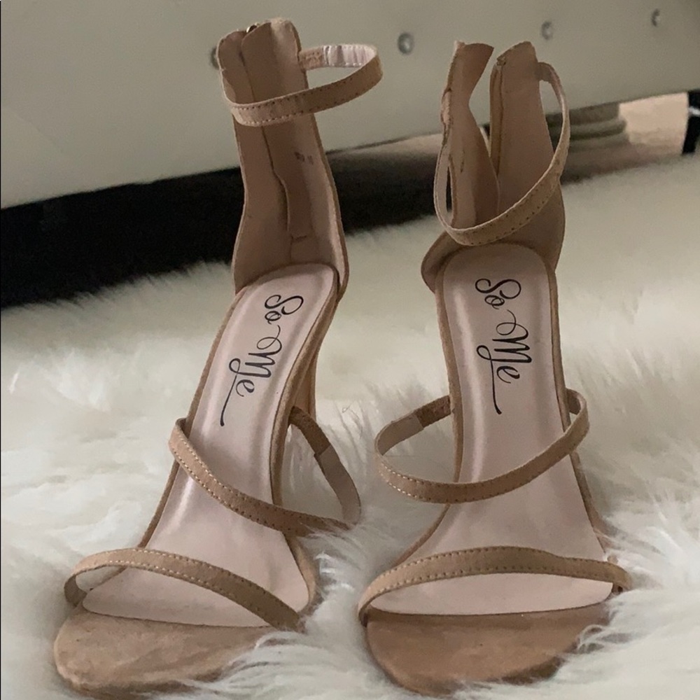 Tan Three straps Heels